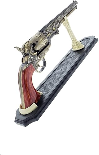 Miniatura 4 de Revólver azul marino decorativo de estilo occidental para exhibir disfraces y accesorios. Esto no es un arma... (plateado)