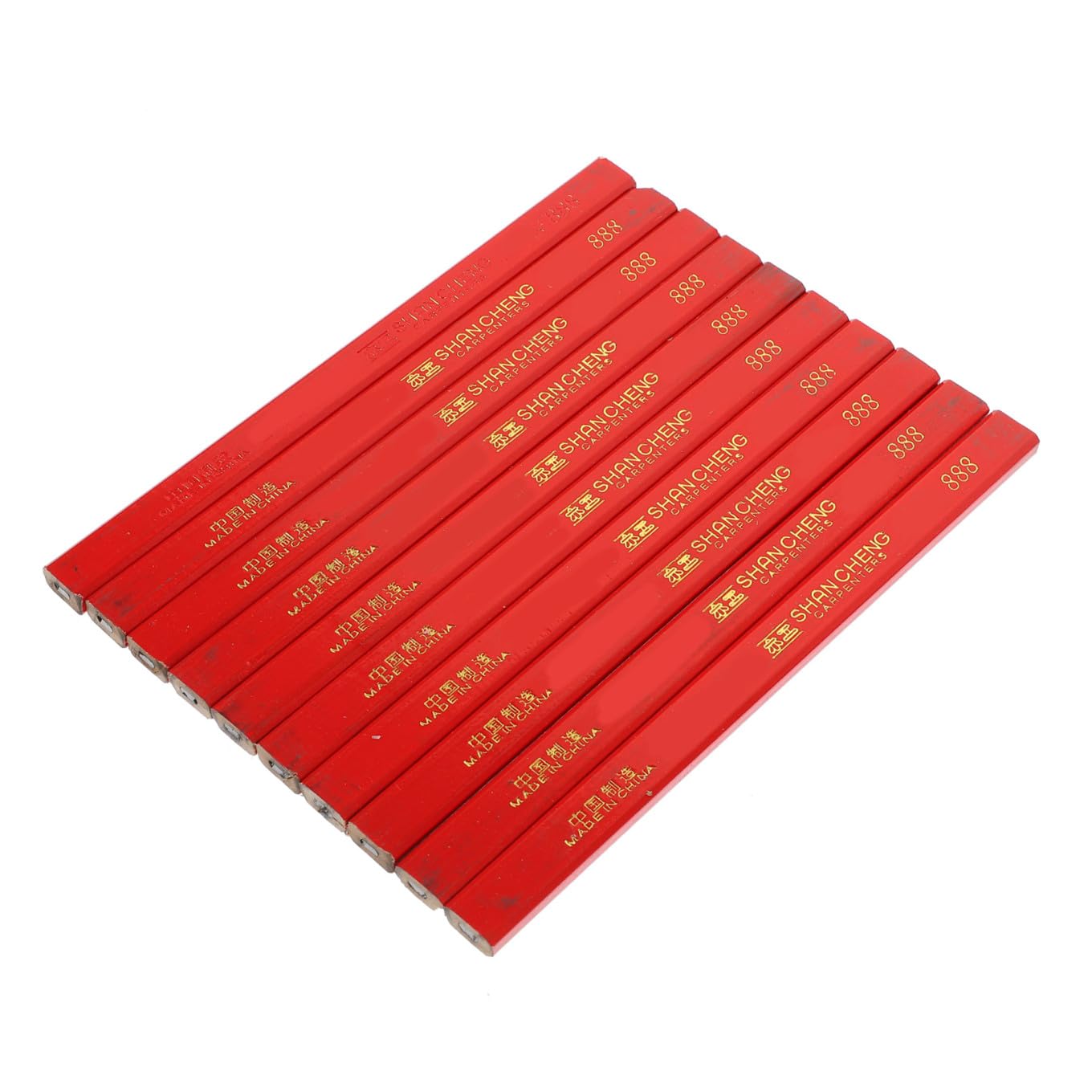 Sewroro 72 Crayons Octogonaux Plats de Charpentier en Bois avec Mine Noire pour Travail du Bois, Crayons de Chantier Professionnels, Marquage Précis pour Construction et Menuiserie