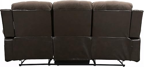 Miniatura 25 de Lexicon Humphreys - Sofá reclinable doble de piel sintética suave, lengüeta de extracción manual, soporte de pared, espuma de alta densidad, marco