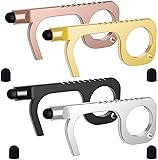 Handy Non-Touch Door Opener - Heavy-Duty Reusable Stylus Keychain - Germ Key Tool (4 Pack)