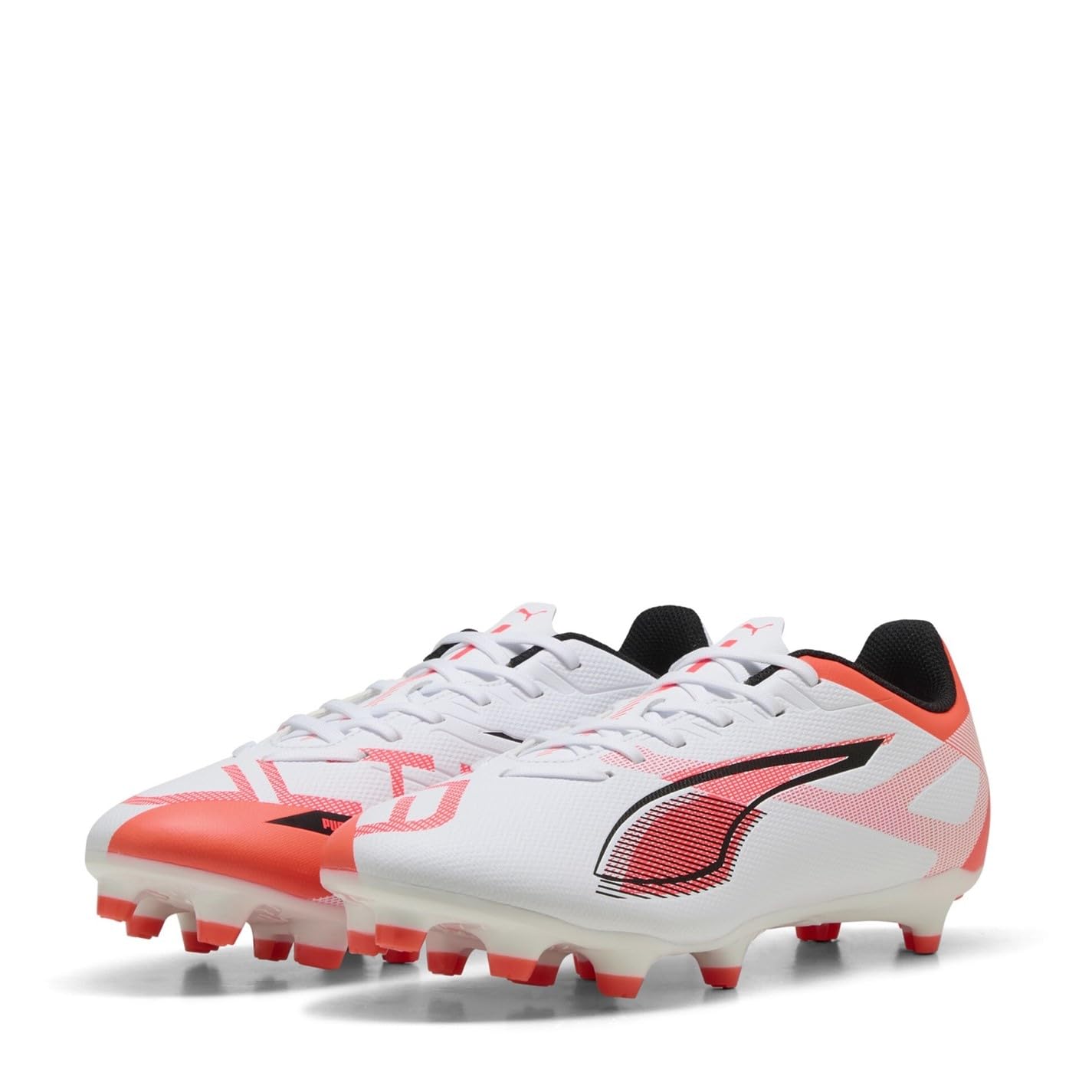 PUMA Women's Ultra 5 Play Firm Ground/Artifical Ground Football Boots, PUMA White-PUMA Black-Glowing Red, 6 UK