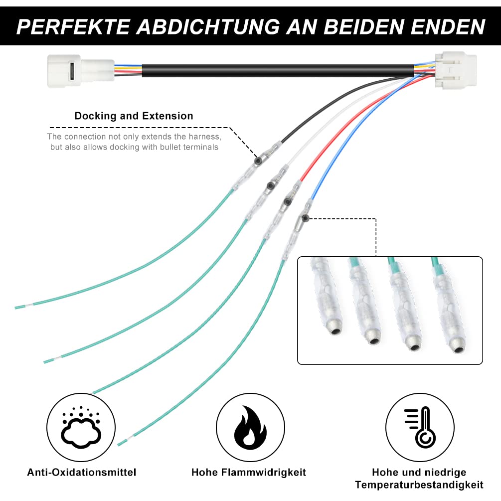 NJSBYL 18 AWG Rear Fog Light Wiring Harness for 2022 2023 Subaru WRX VB Rear 4th Brake Reverse Lamp F1 Hyper Lights Install Pigtial Connector Socket Adapters