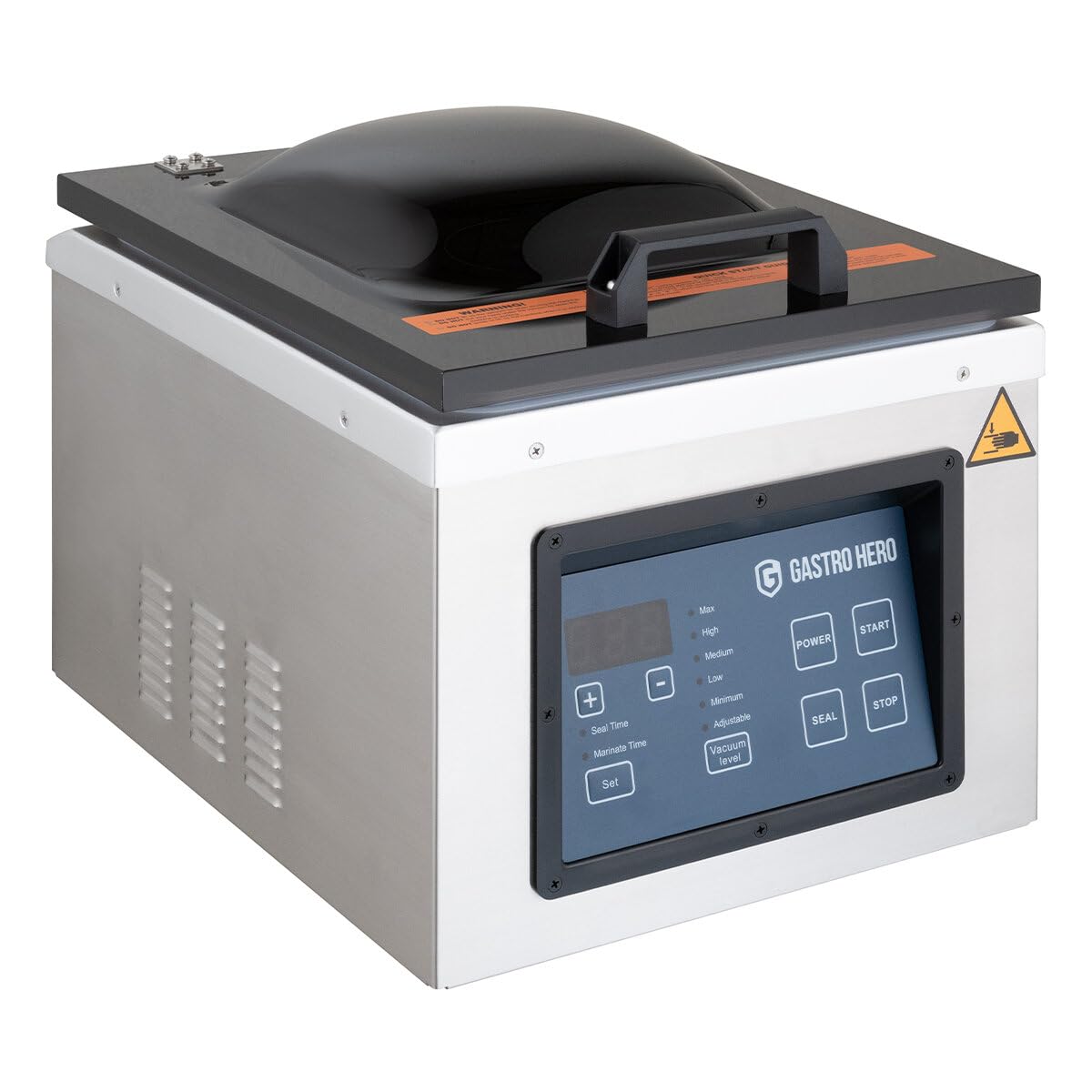 GastroHero KVM077DP Kammer-Vakuumiergerät 77 l/min 300 mm Schweißnaht Edelstahl Tischgerät Gastronomie