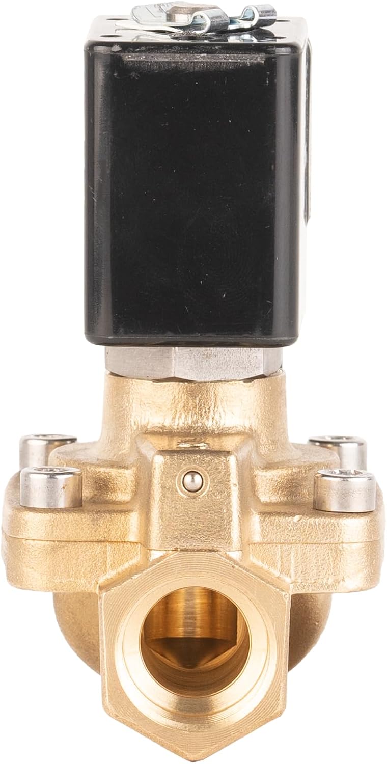 UNOX 1/2" NPT Steam Solenoid Valve 110V AC, High Temperature 14°F/356°F Brass Control Valve Normally Closed - 7-87 PSI Multi-Purpose Reliable Control Valve