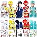 5 Sets Kids Dressing up Costumes, Toddler Dressing up and Pretend Play for Age 6, Construction Worker, Police, Firefighter, Doctor, Surgeon Vest for Boys Girls Pretend Role Accessories