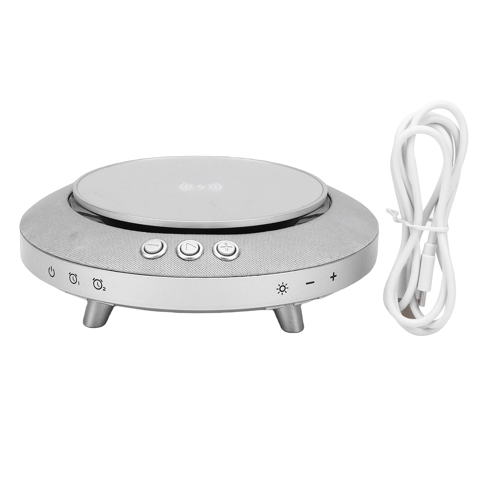 EMUKOEP 360°-Surround-Sound-Bluetooth-Lautsprecher mit Kabellosem Ladegerät, Visuelles Erlebnis, Hohe Leistung, Hervorragende Klangdetails für Zuhause, Schlafzimmer, Büro, 15 W Mittlerer Bass, 5 W