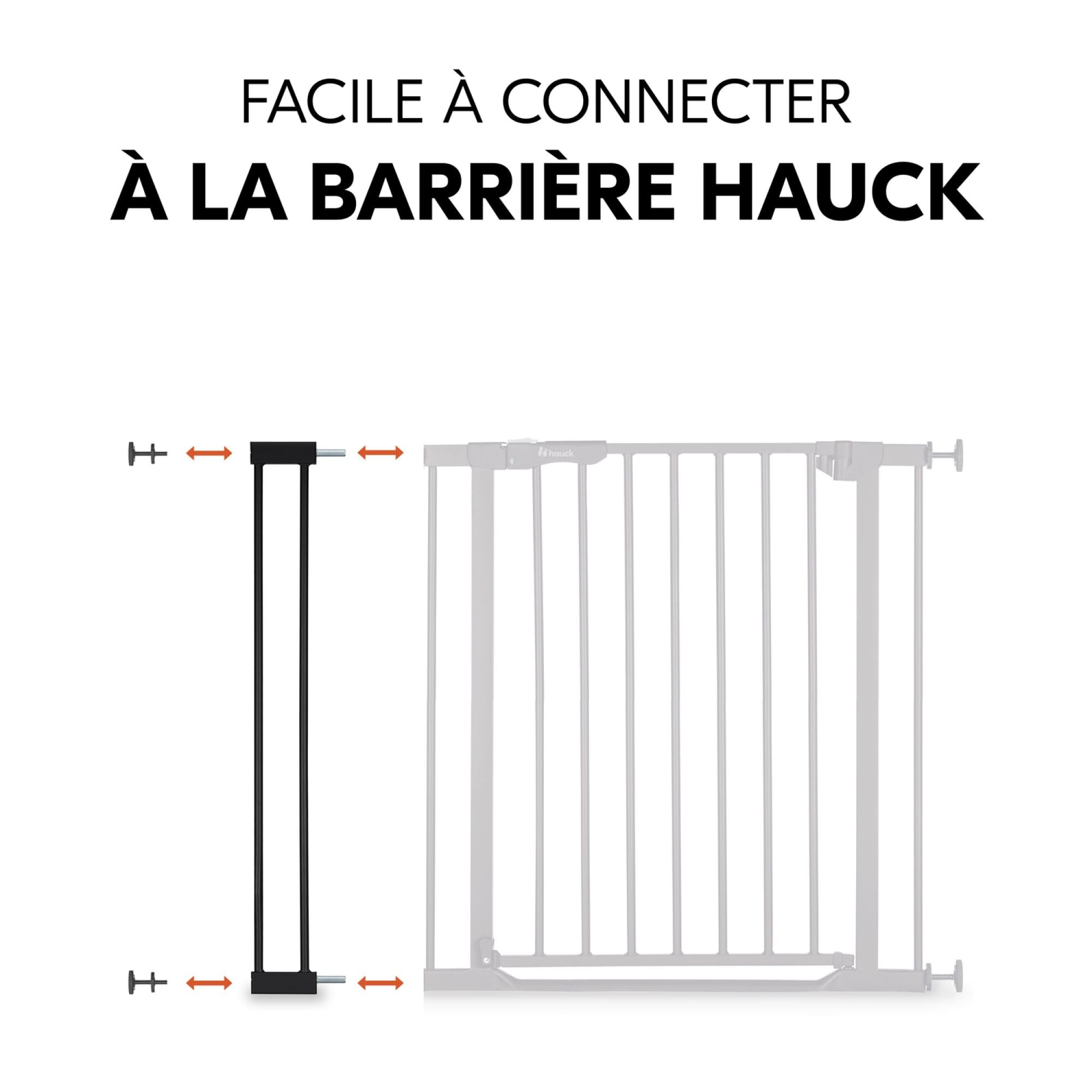 hauck Przedłużenie do kratki ochronnej dla dzieci hauck Clear Step (2), Open N Stop (2), Open N Stop KD, Stop N Safe 2, Autoclose N Stop (2), bez wiercenia, akcesoria (czarne)