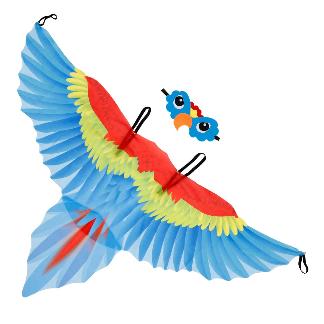 SOIMISS Parrot Cloak for Kids – Blue Bird Wing Cape & Headpiece Set, Soft Fabric with Adjustable Straps, Ideal for Dress Up, School Plays, Halloween & Festivals – Creative Play Costume
