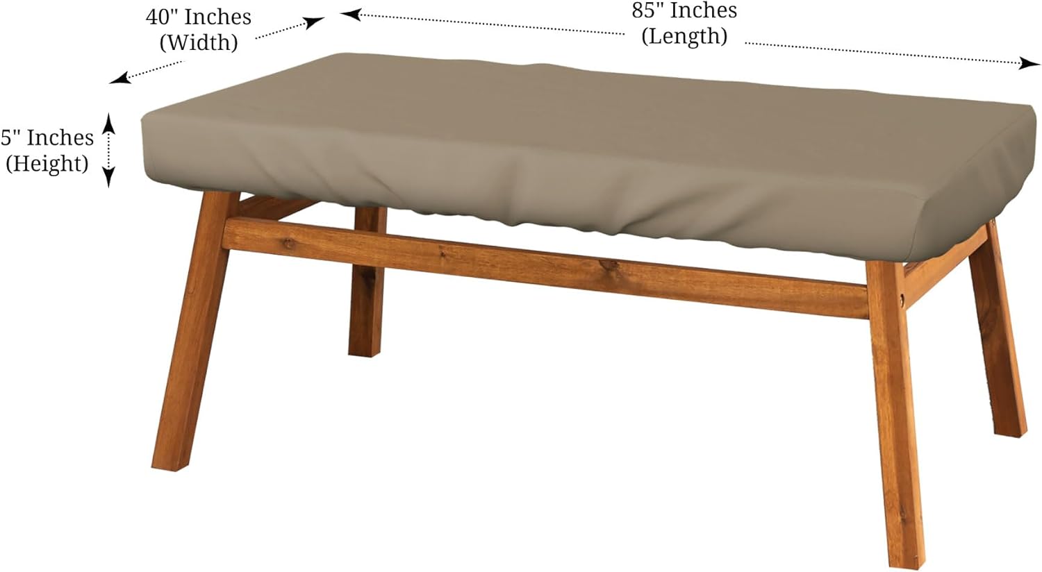 Covers & All Rectangle Table Top Cover, 12 Oz Waterproof UV & Weather Resistant Patio Table Cover, Outdoor Table Cover for Patio Furniture (85" L x 40" W x 5" H, Beige)