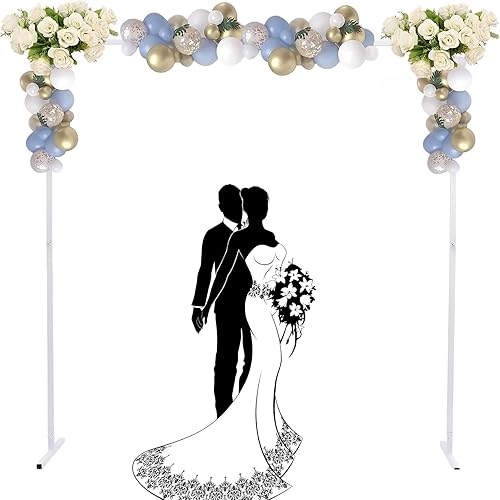 Miniatura 9 de Soporte de arco de boda con bases, 6.6 x 6.6 pies, arcos de boda para ceremonia, fácil montaje, decoración cuadrada de boda para ceremonia, soporte