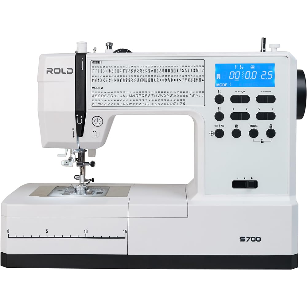 ROLD S700 Computernähmaschine – 146 Stiche, automatisches Knopfloch, LED-Beleuchtung & Start/Stopp-Taste | Nähen ohne Pedal, Horizontalgreifer & stabiler Metallrahmen
