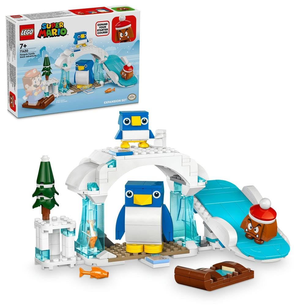Super Mario Penguin Family Snow Adventure Expansion Set, Collectible Role-Play Toy for 7 Plus Year Old Boys, Girls & Kids, Includes a Goomba Gaming Character Figure, Ramadan Gift for Gamers 71430