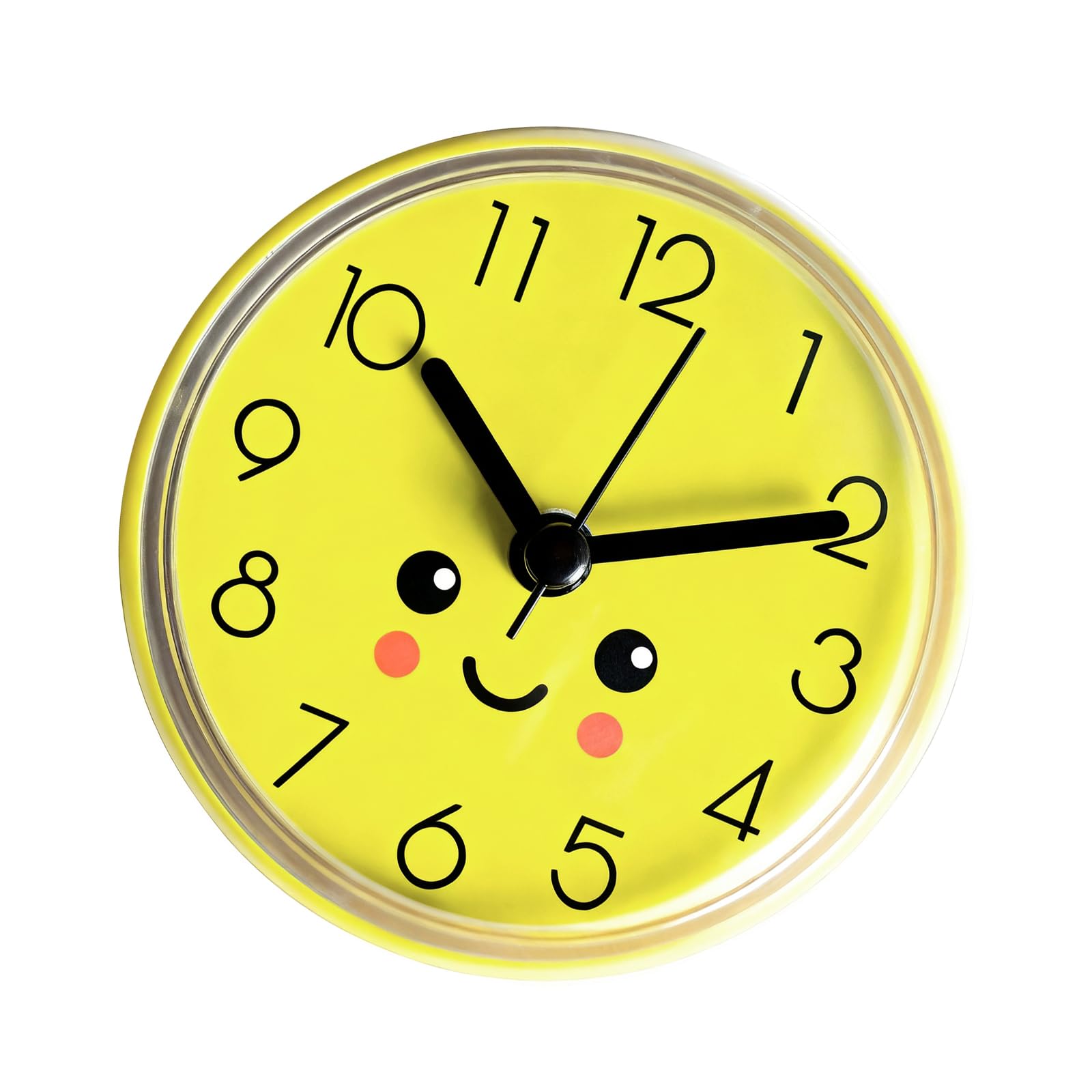 RAFGALDEX Suction Mount Clock Waterproof Housing Battery Operated for Humid Environment Bathroom Shower Tiles Wall Small Suction Cup Clock