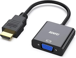 BENFEI Gold-Plated HDMI to VGA Adapter Male to Female - 1080p Plug & Play for PC Laptop Xbox Roku Projector Monitor Black