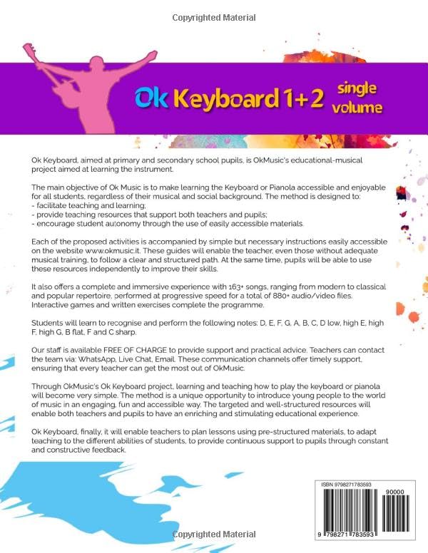 Ok Keyboard 1+2 Single volume - Didactic method for music education 6+ years: 163 melodies, offered at progressive speed (880 audio files) and explained in detail in a language accessible to anyone image 3