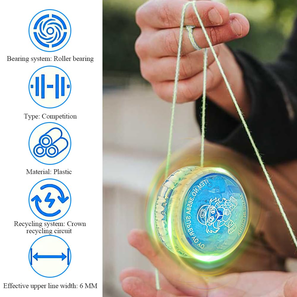 Lot de 17 jouets LED Yoyo Yoyo - En plastique - Yoyo réactif - Pour enfants - Pour anniversaire, fête, cadeau d'invités