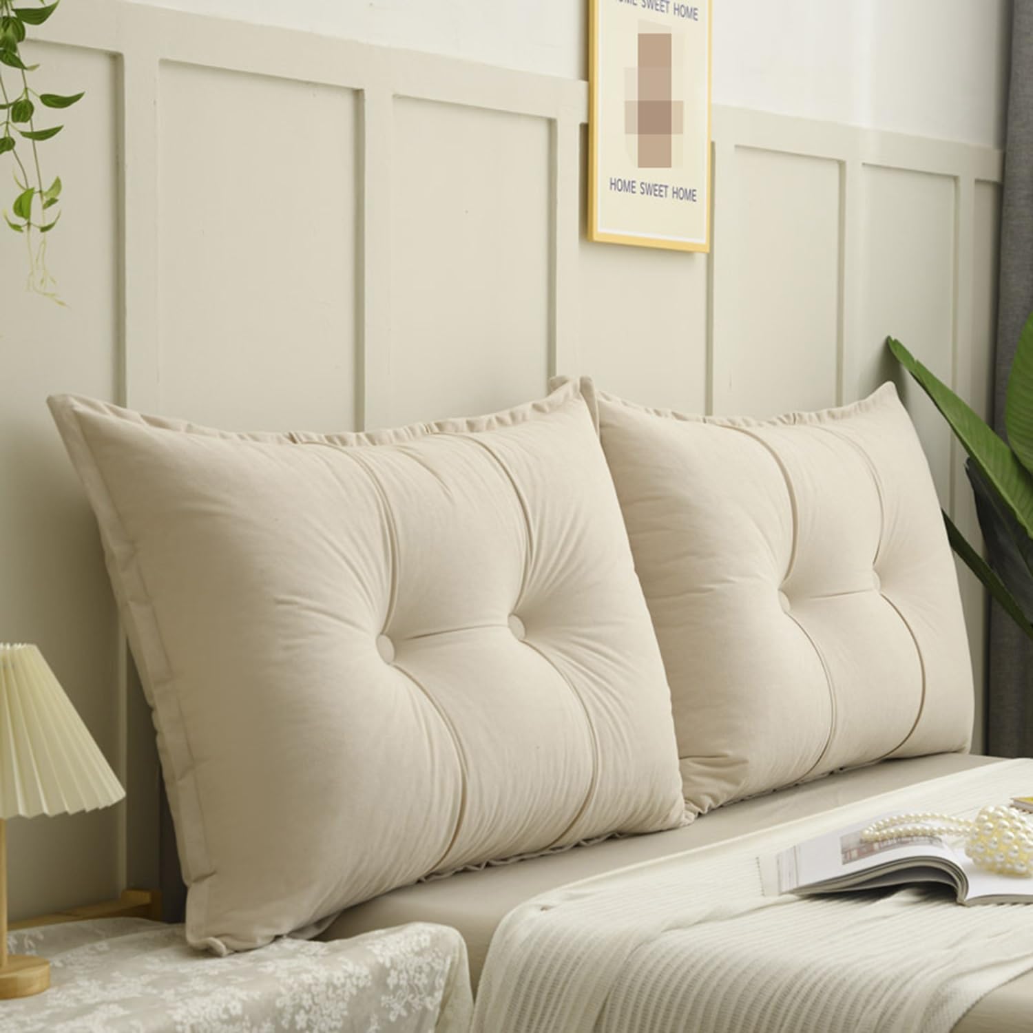 Almohada de lectura Suave 60/80/90/70/100cm Cabecera Cojín Cómodo Sofá Cojín de Lectura , Almohada Apoyo Respaldo Lumbar, Desmontable Cojín Grande de Pared, para Cama Sofá Silla(A1,80x55cm/31.5x21.6(1