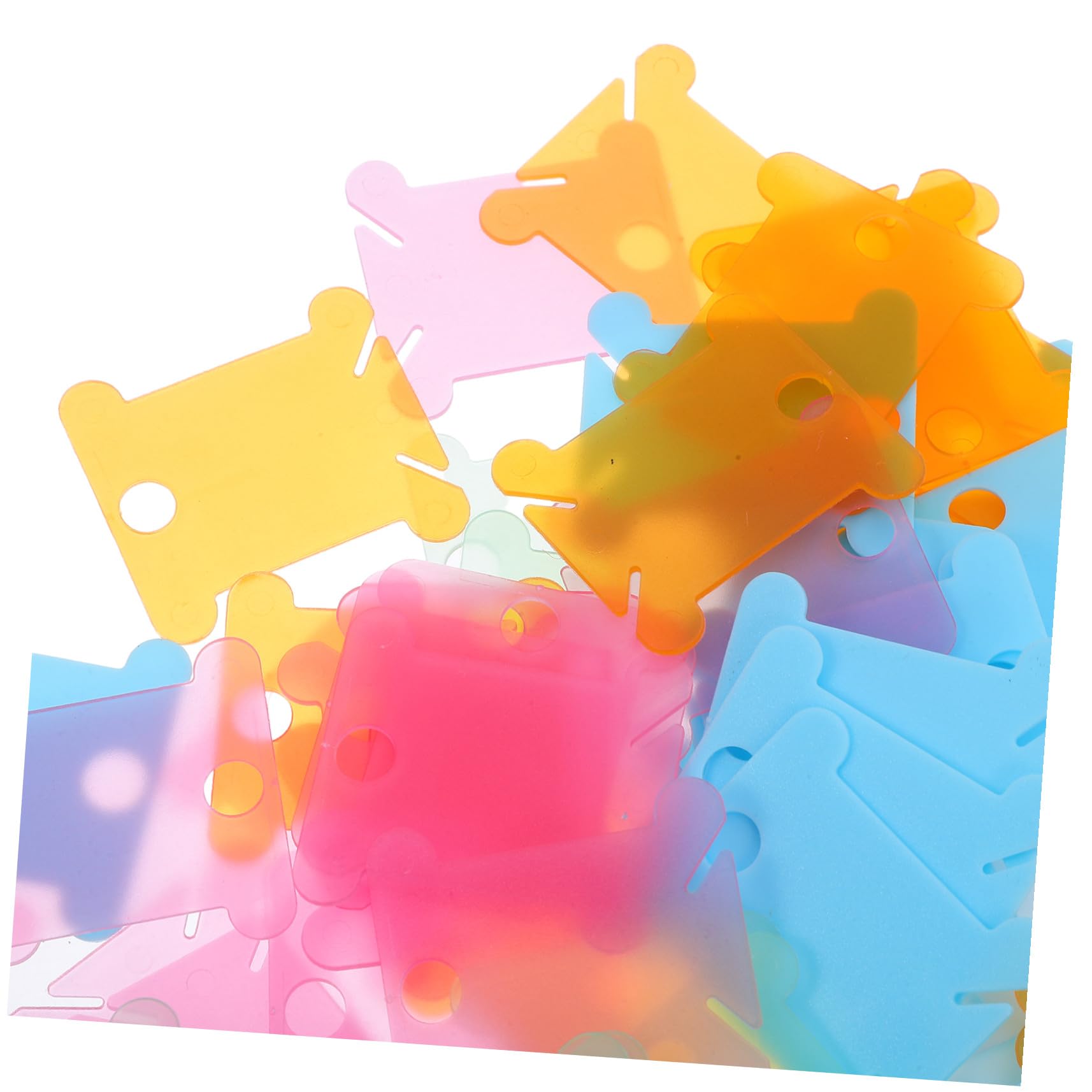 500 Stück Stickgarn Wickelbrett aus Transparentem Kunststoff Stickgarn Organizer mit Fadenlöchern und Spulenschlitzen Garnrollenhalter für Kreuzstich DIY Nähzubehör