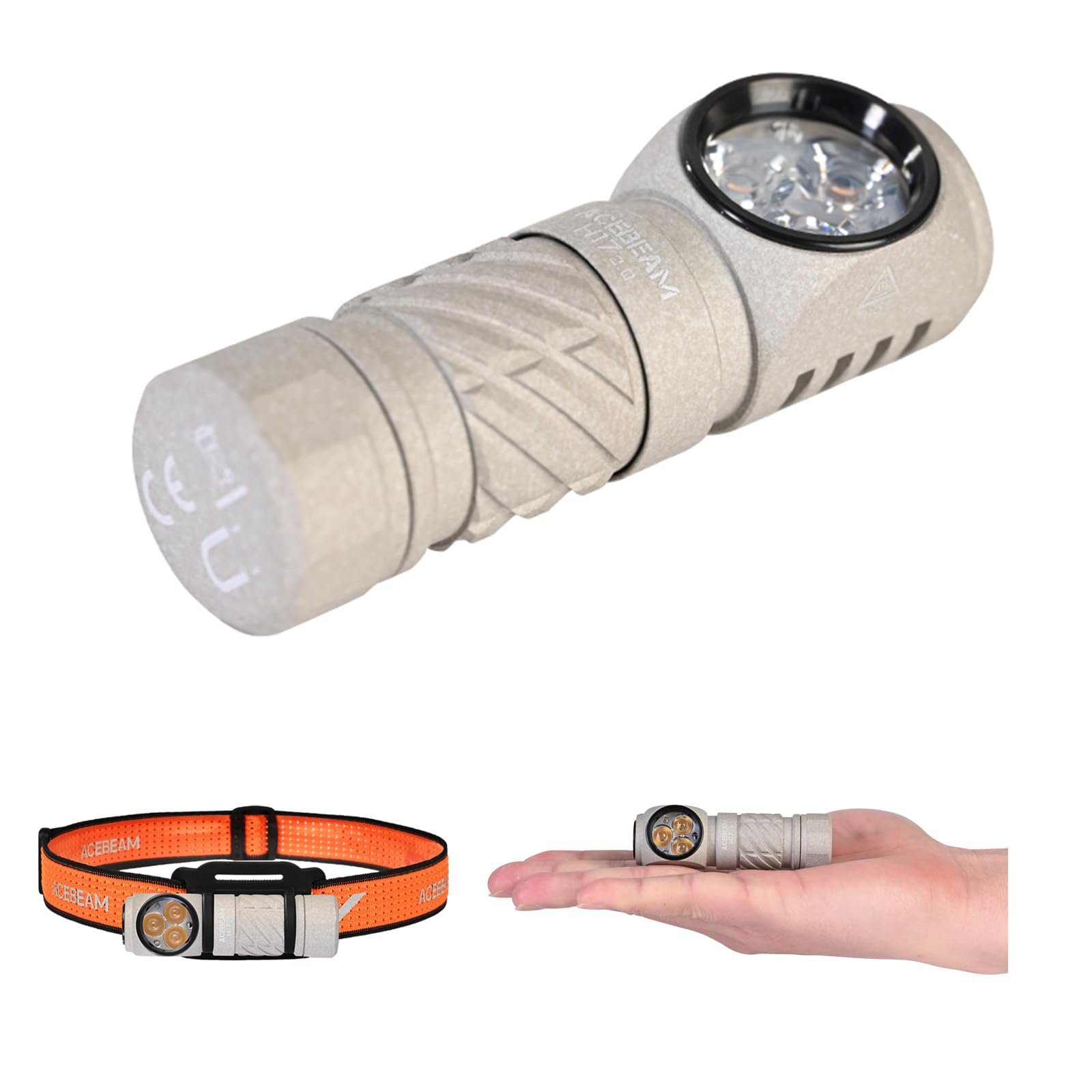 ACEBEAM Lanterna De Cabeça Recarregável H17 2.0 Com ímã E Luz Auxiliar, Lanterna LED De 2000