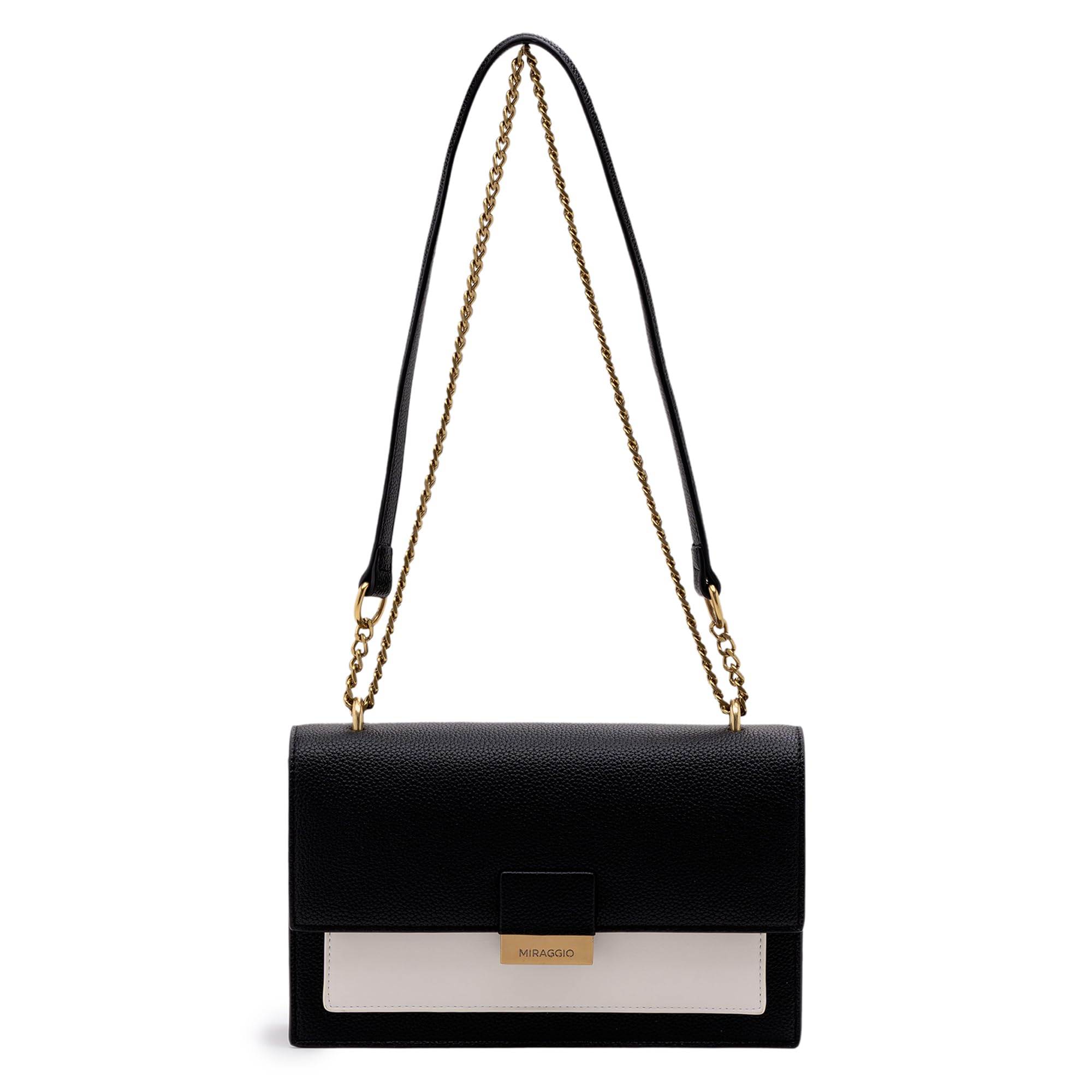 miraggio Emma Textured Shoulder bag for Women (Black & White)-picture-24