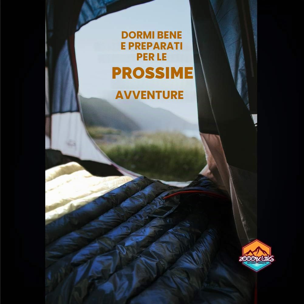 ZOOOBELIVES Alplive T400 - Sacco a pelo ultraleggero in piuma, 800 ml, ultra compatto, 650 Fill Power, sacco a pelo per escursionismo, campeggio e backcountry, leggero e compatto