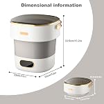 Portable Mini Washing Machine, Foldable 13L Mini Washer and Spin Dryer with Basket Spin 3 Cleaning Modes Compact Design for Travel Apartment Dorm Small Clothes, Gray