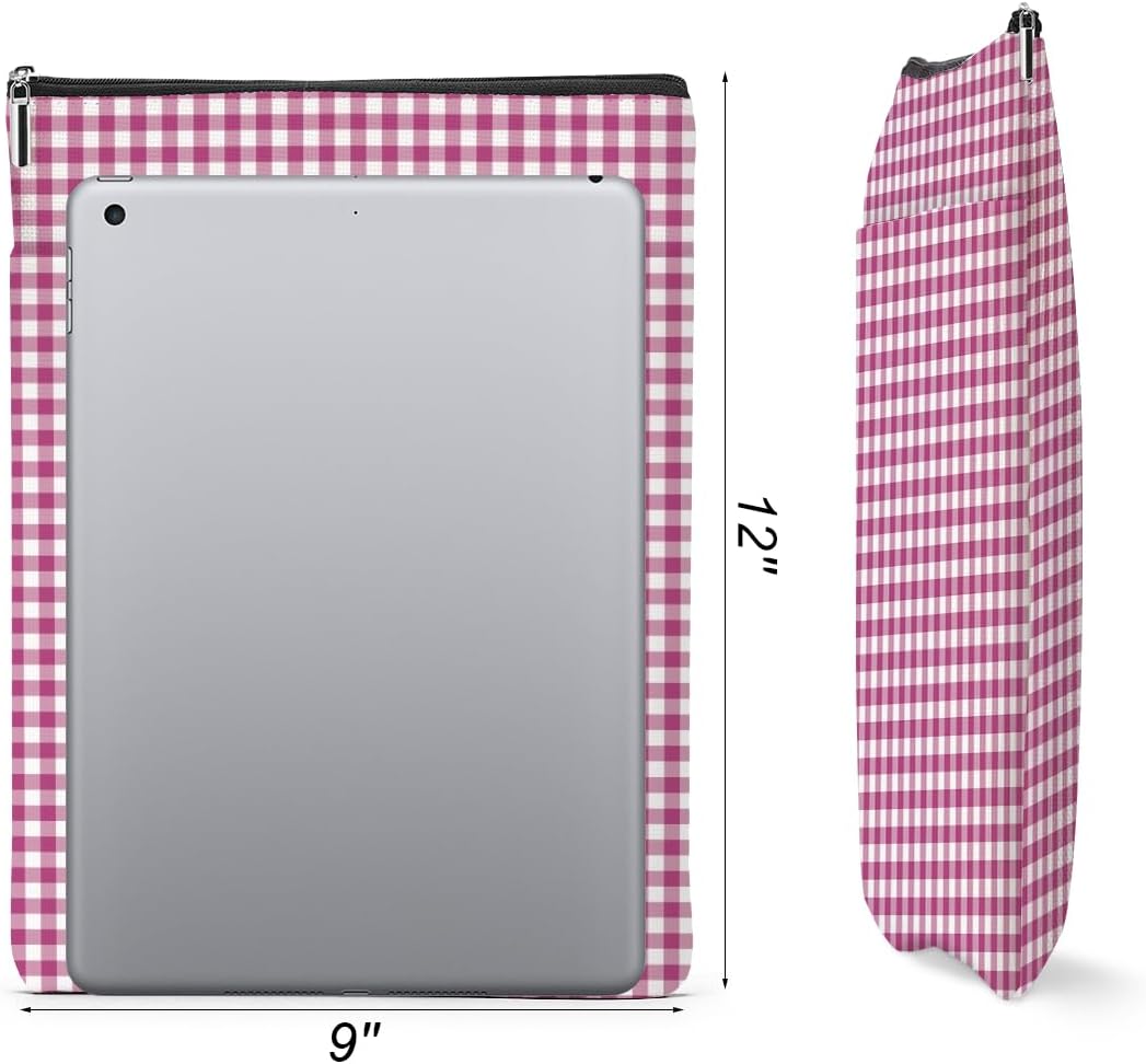 Gingham Book Sleeve,Plaid Checkered Book Sleeve Pouch Protector for Paperbacks Bookish Gifts Reading Accessories for Women Reader Librarian Teacher Mentor Birthday Christmas Graduation Friendship