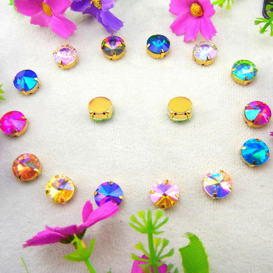 Strass In Vetro A Forma Di Fiore 18 Colori | Foro Laterale Per - Foto 11