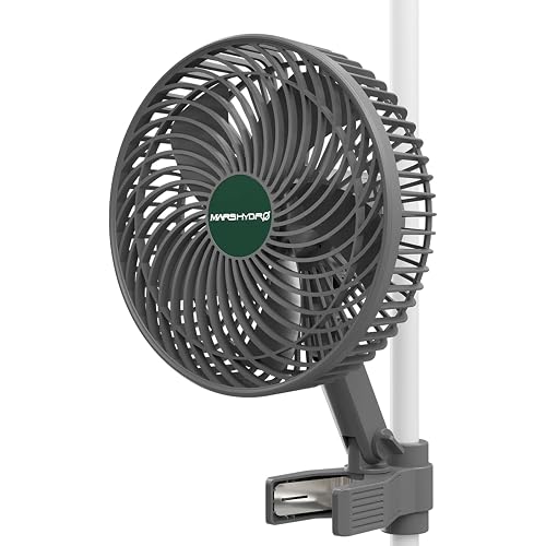 Mars Hydro M6 Grow Tent Fan, 10 Speeds Powerful Oscillating Clip Fan with Low Noise for Hydroponic Plants and Ventilation Circulation with Convenient APP/WiFi Control