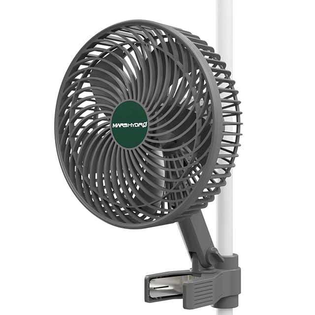Mars Hydro M6 Grow Tent Fan 10 Speeds Powerful Oscillating Clip Fan with Low Noise for Hydroponic Plants