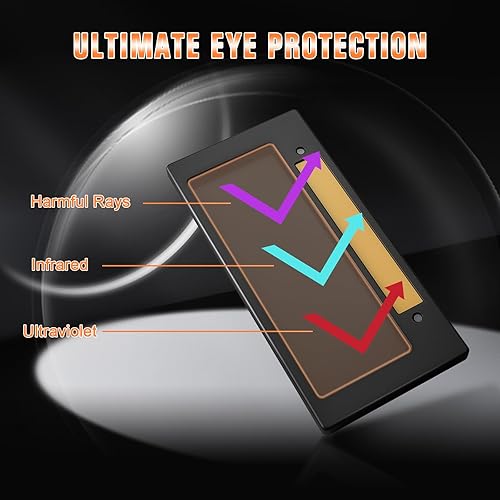 Miniatura 6 de TRQWH Lente de soldadura de oscurecimiento automático 2x4.25 casco accionado solar con tecnología de color verdadero, 2 sensores de arco, filtro de