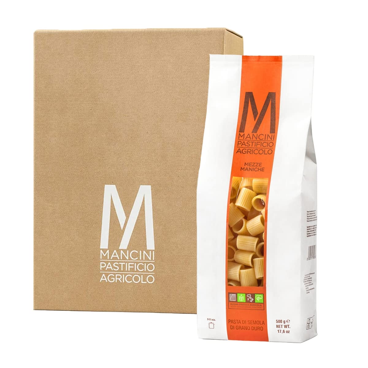 Mancini Pastificio Agricolo - Demi-manches 500 gr - Carton de 12 paquets