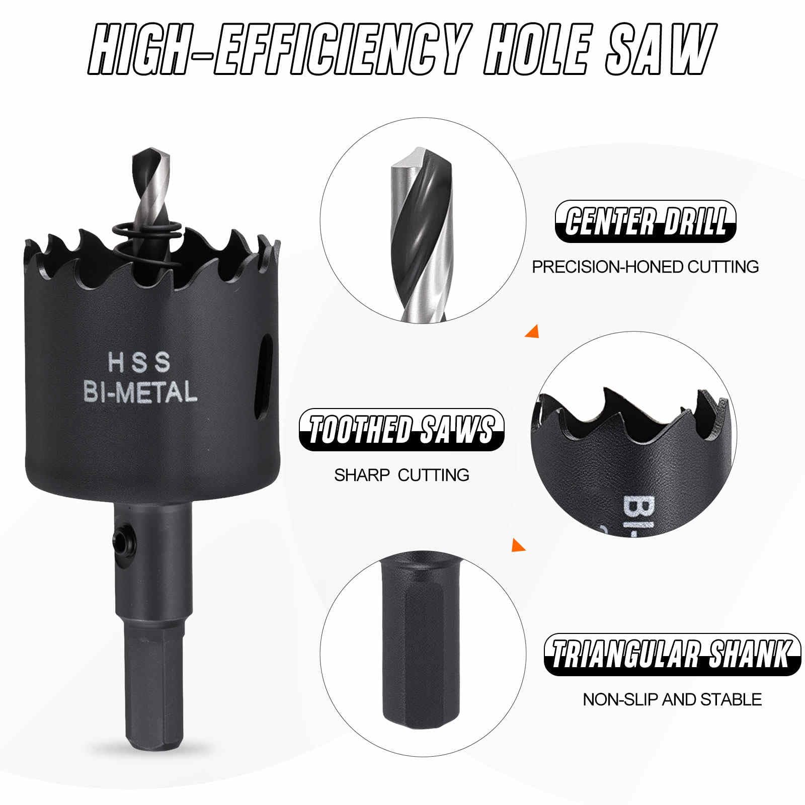 CoCud 2-3/4"(70mm) Hole Saw, M42 Bi-Metal Hex Shank Hole Cutters Drill Bit with Spring - Image 3