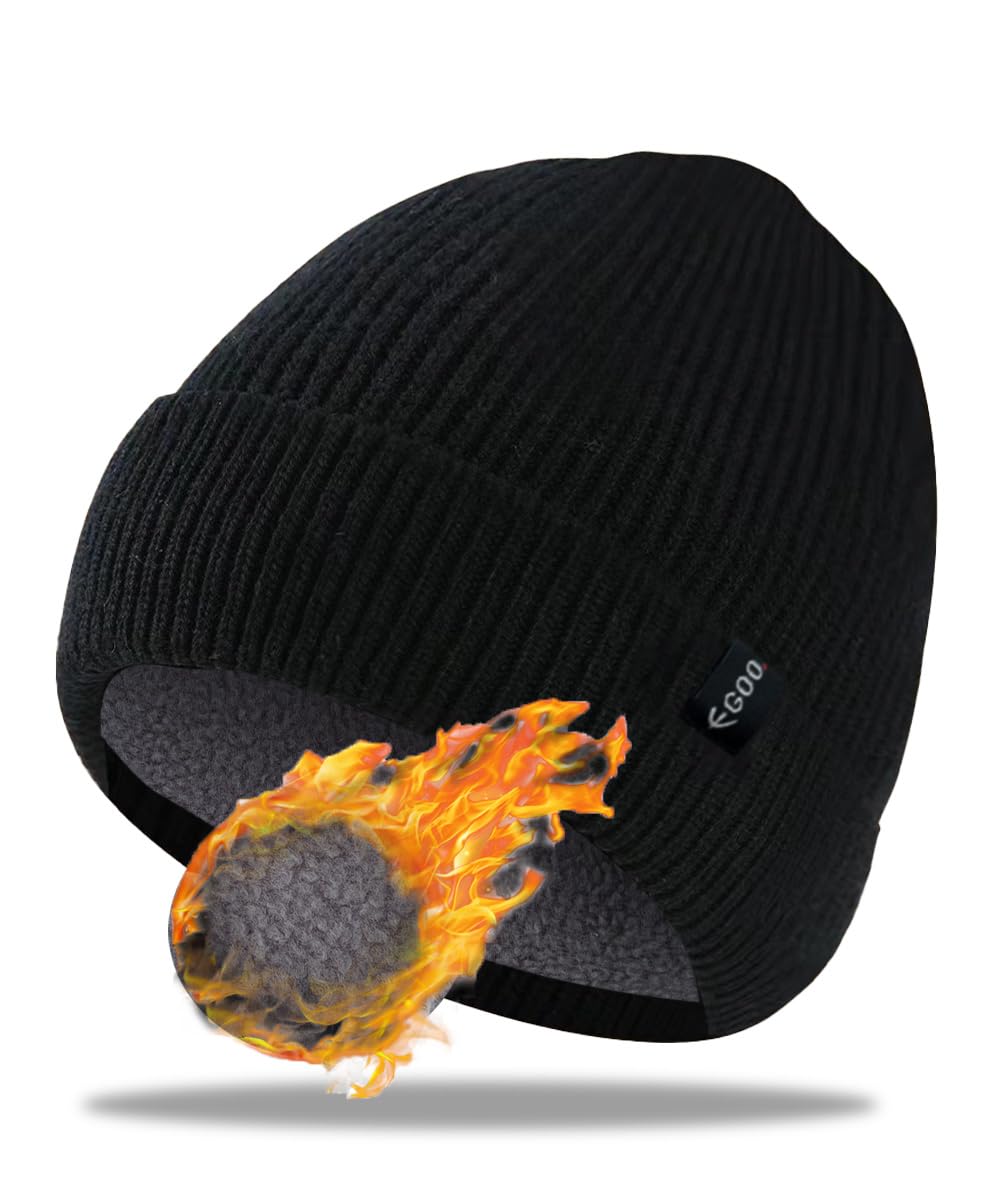 EGOOClassic Beanie Hat for Men Women Ultra-Cozy Cuffed Beanie Hat Stretchy Knitted Warm Hat Soft Casual Beanie Hat