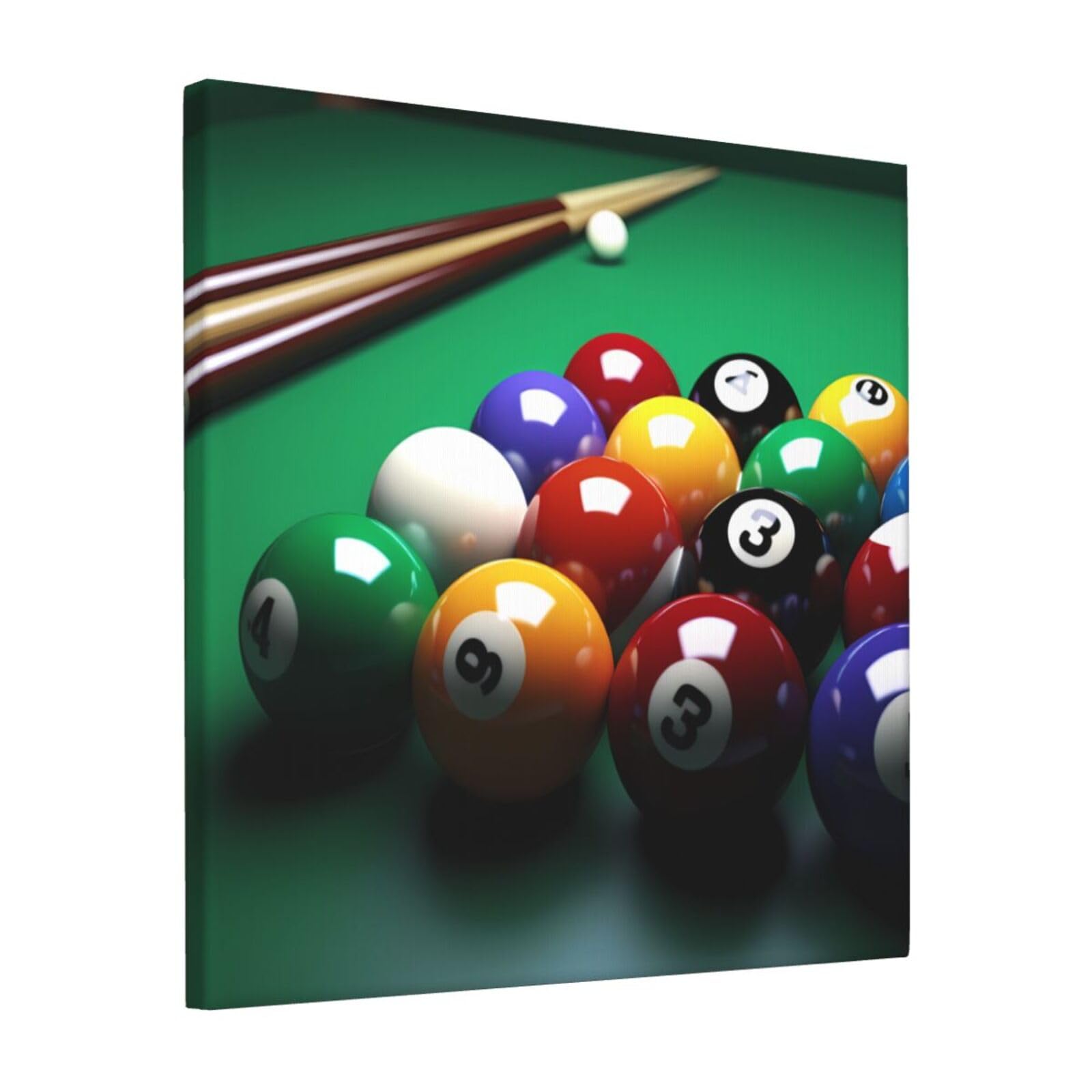 KLOPH Billiards Canvas Wall Art for Living Room 12"x12" Modern Artwork Painting for Bathroom Hanging Canvas Prints Aesthetic Wallart for Bedroom Kitchen Office Wall Decor