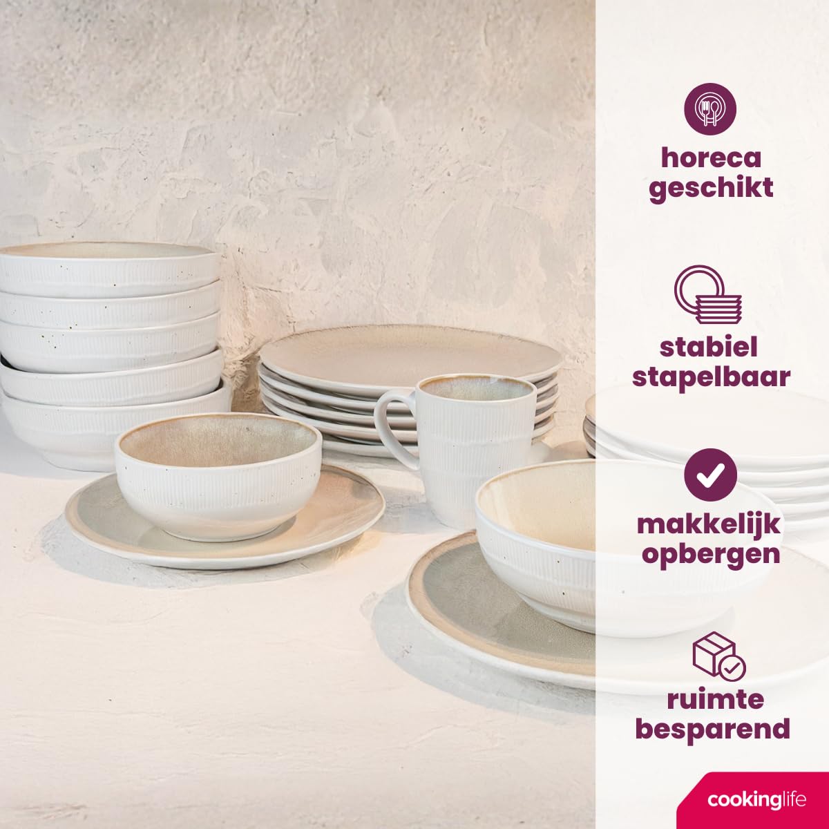 Cookinglife Miski Nola Sand ø 14 cm - 6 sztuk