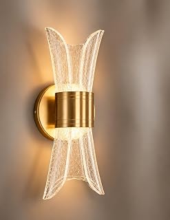 WL-107 Luxury LED Wall Light, Crystal Acrylic, Gold Finish, 3 Colour Temperature, Up and Down Glow, Modern Style (1) VPROTECT TBH Think Bright Homes