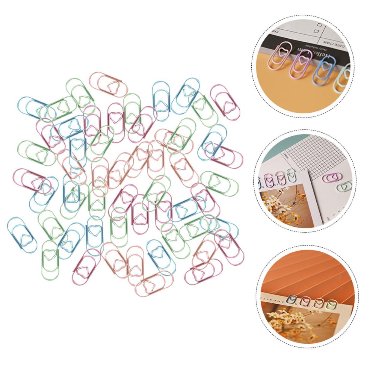 SHINEOFI 5 Sätze Farbenfrohe Papierklammern Farbenfrohe Büroklammern Papierclips Ordnerklammern Büroklammern Geformt Schule Mini-bastelclips Kleine Papierklammern Plastik 200 Stück * 5