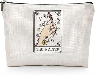 Writer Gifts Cosmetic Bag Writer Lovers Gift Makeup Bag Travel Toiletry Bag Graduation Birthday Office Gifts for Women Cow...