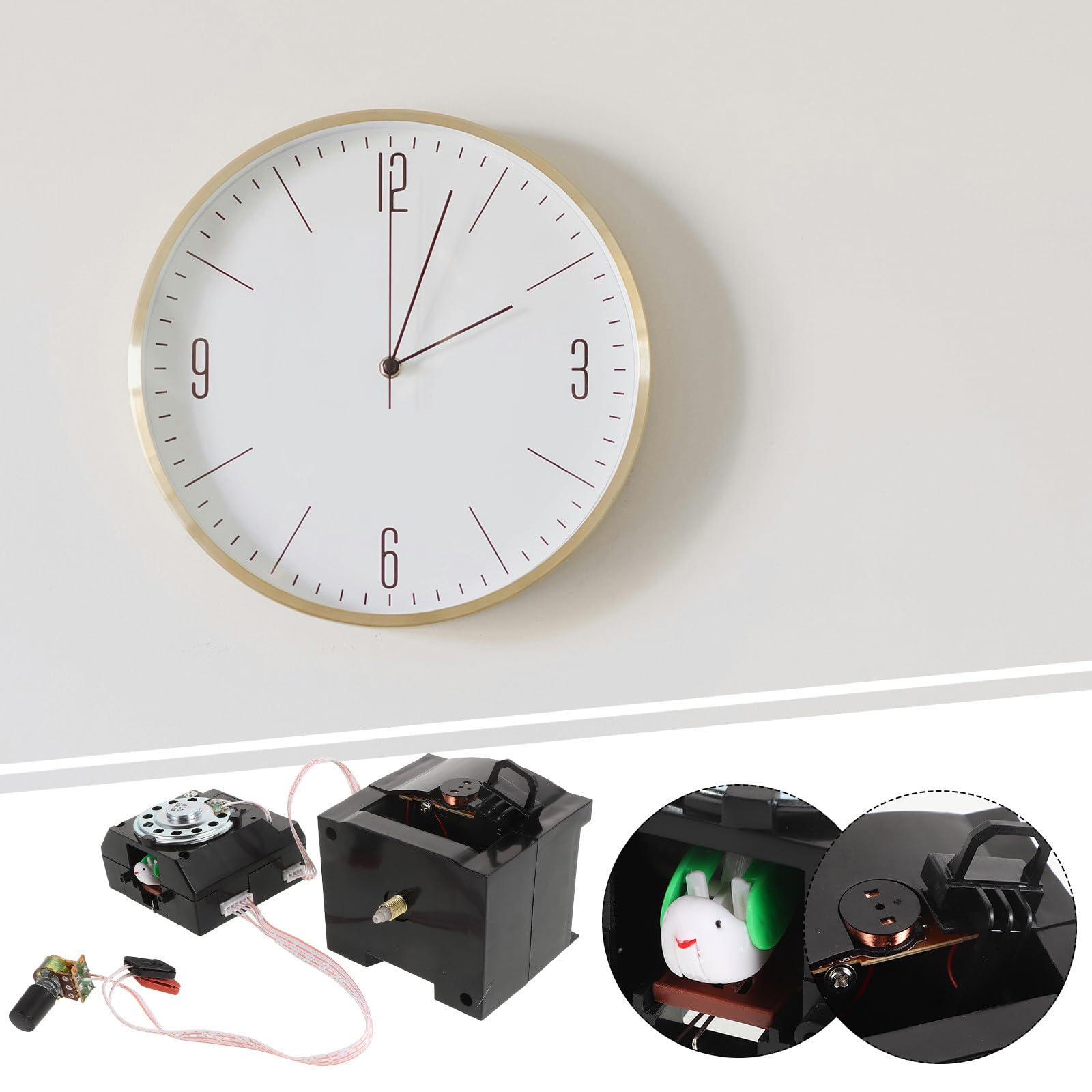 STOBAZA Mécanisme D’Horloge Coucou Vintage Marron, Lot de 2 Pièces | Pièce de Rechange pour Réparation et Restauration, Plastique Réutilisable, Montage Simple, Son Coucou Authentique