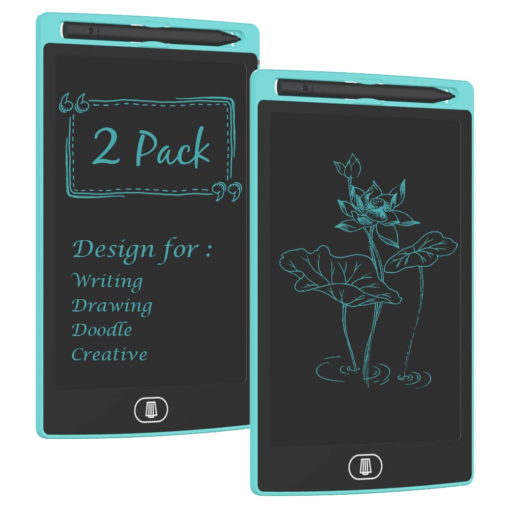 [2 Pack] 8.5 Inches LCD Writing Tablet with 2 Magnets,TIQUS Magnetic Electronic Ewriter (Single Color Light Blue)
