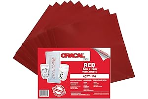 (10 sheets) Oracal 651 Red Adhesive Craft Vinyl
