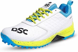 Jaffa 22 Mens Cricket Sports Shoes (Color: White/Lime-Yellow), Size: 8 US / 7 UK / 41 EU