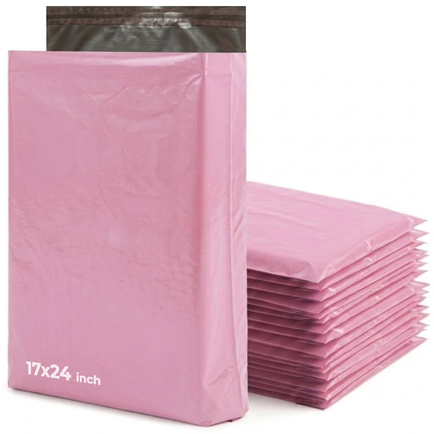 iSOUL Large Mailing Bags, 17x24, Strong Large Parcel Mailing Postal Vinted Postage Bags [Use in Parcel, Delivery, Shipping, Mail, Package] [432mm x 610mm] Baby Pink Bags