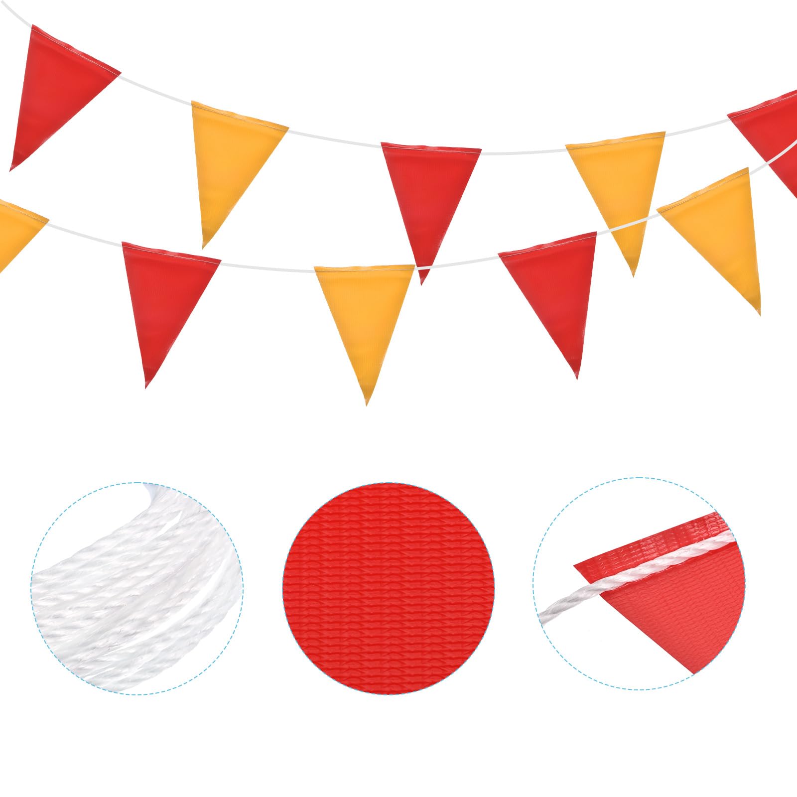 QUARKZMAN 45pz Bandiere a Triangolo Striscione Bandierine 31m Rosso Giallo