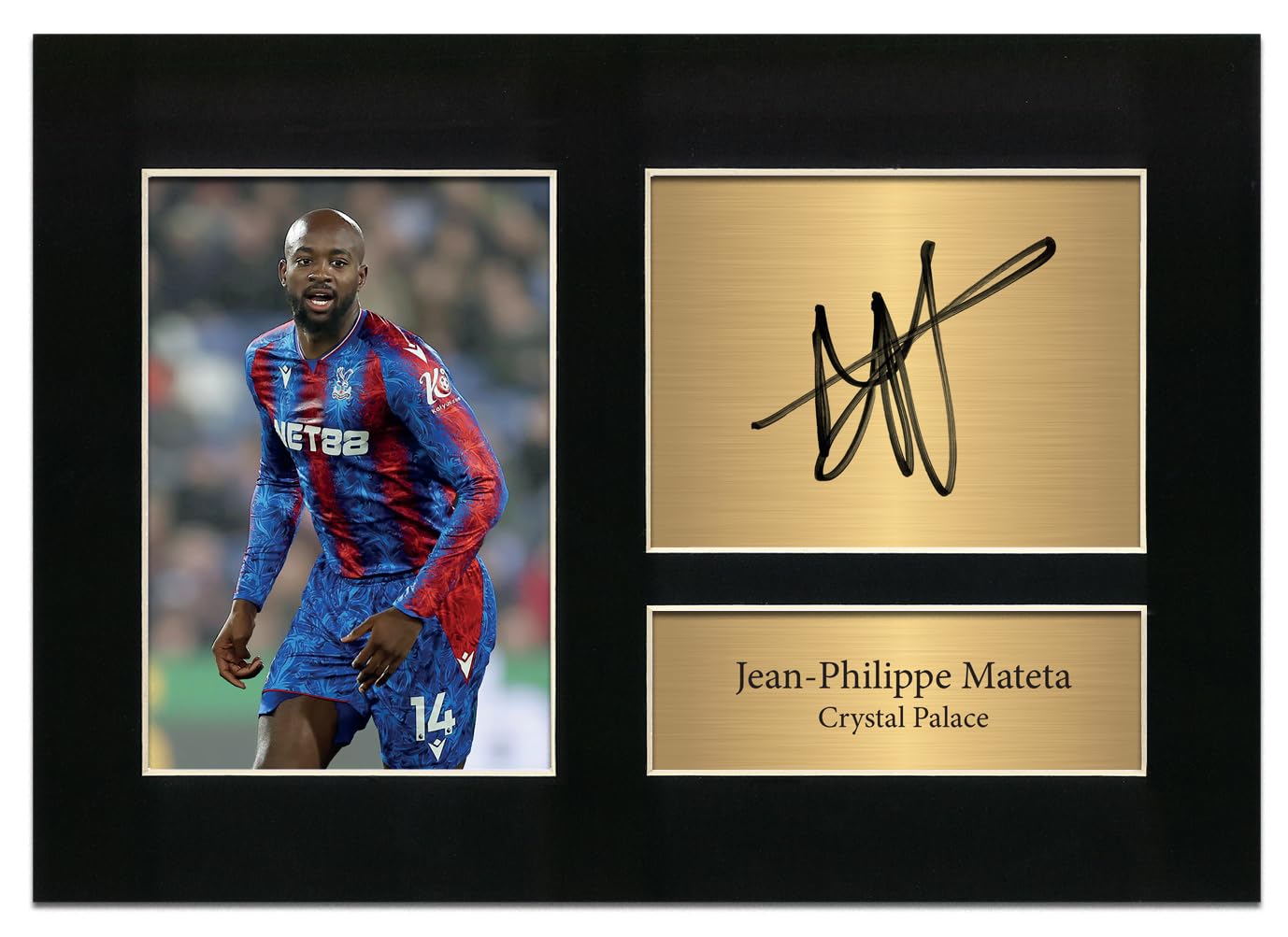 Jean-Philippe Mateta Autograph Crystal Palace A4 Mounted Display Reproduction Pre Printed – Football Memorabilia | Premier League Collectible for Crystal Palace Fans & Sports Enthusiasts No176
