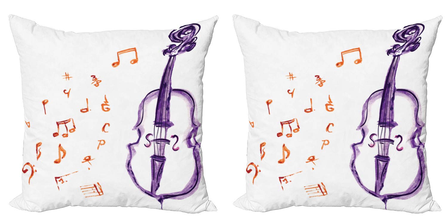 ABAKUHAUS Musica Federa Fodera Cuscino, Violino con Le