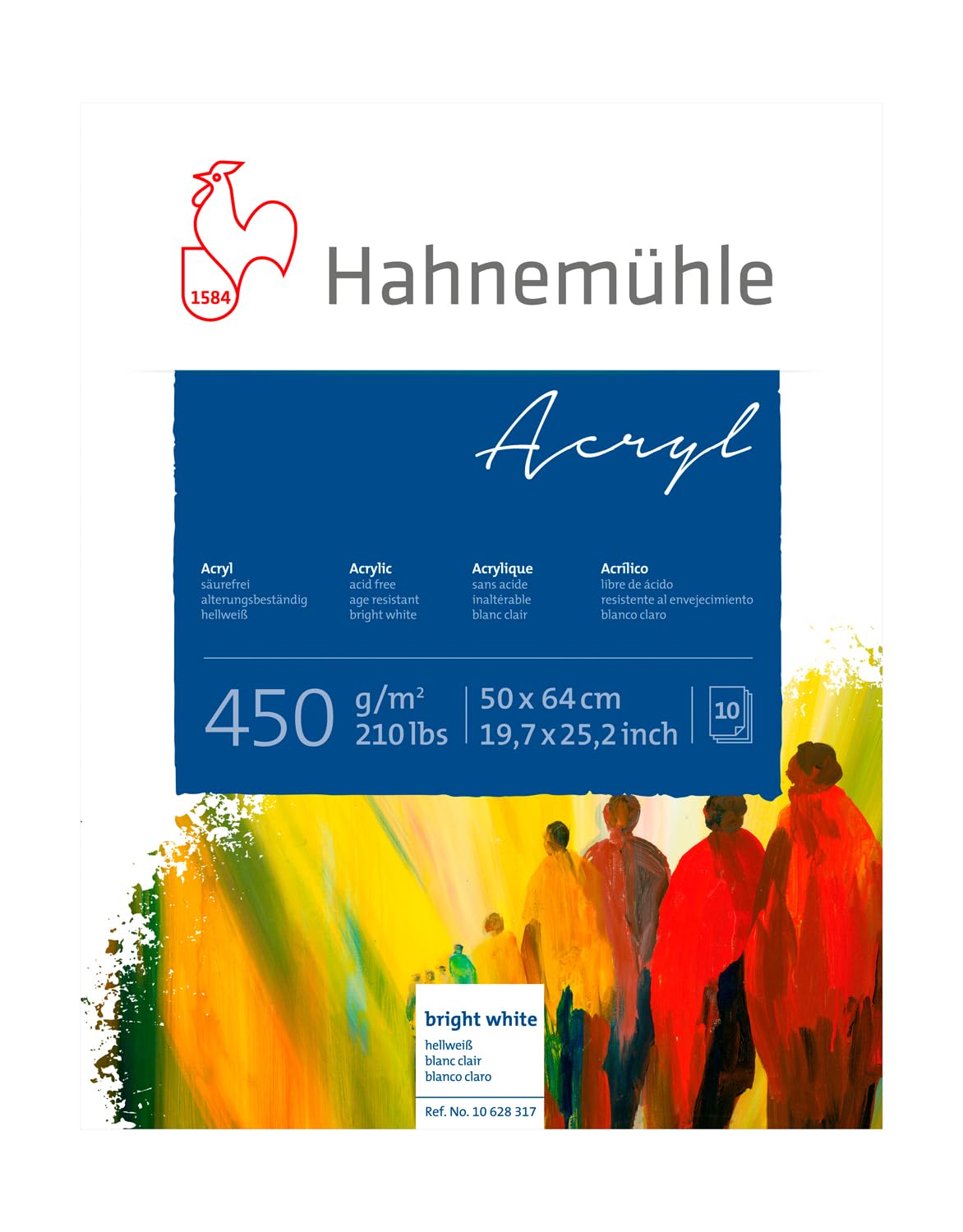 Hannemuhle: Acryl Paint-Board 50x64cm 450gsm: 10 Blatt: hochweiss: Schwergewicht: verklebt auf allen 4 Seiten