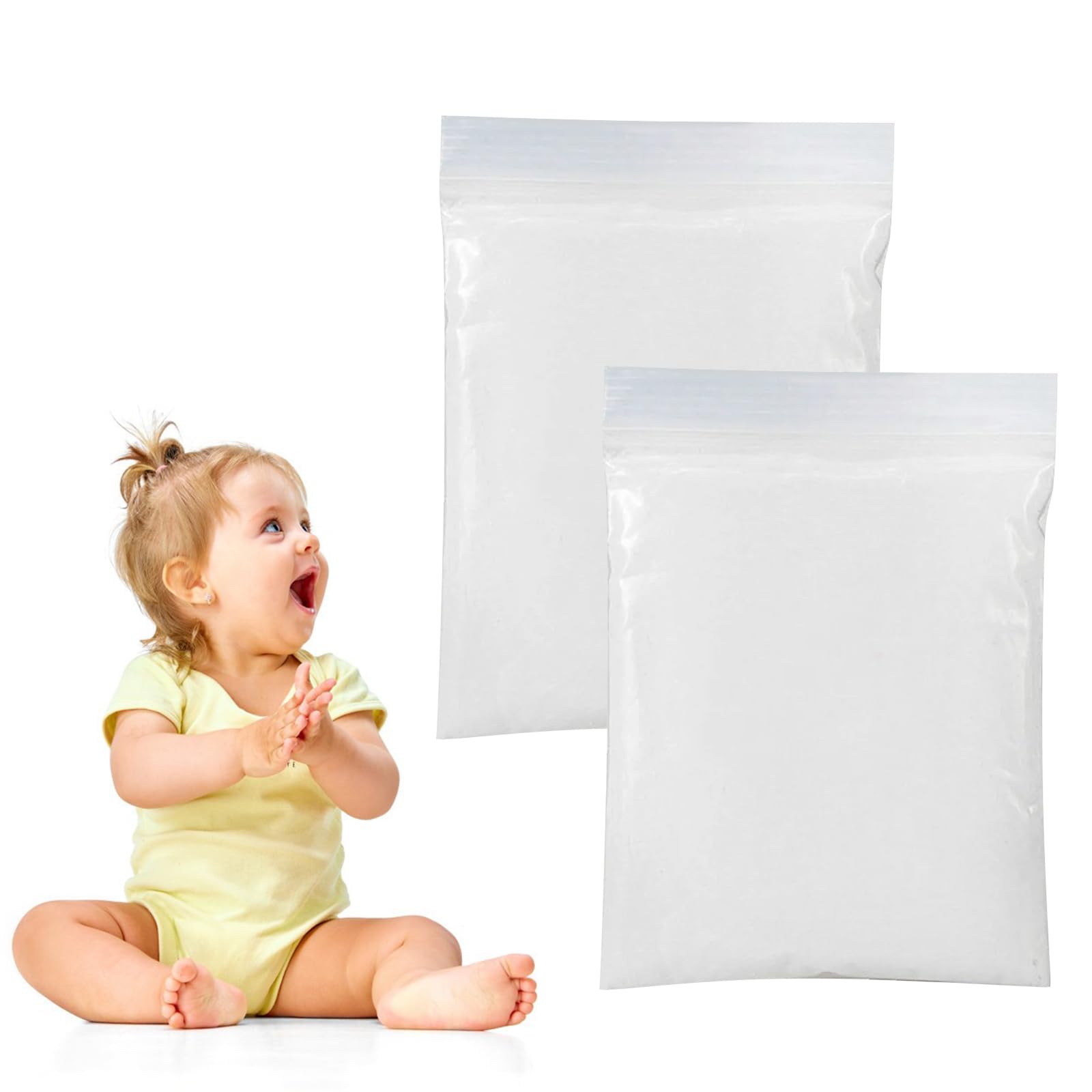 Doukesh Kit de Arcilla de Huellas de Mano y Pie de Bebé,Arcilla de Modelado para Huella de Pie y Manos del Bebe,Kit para Huellas de Bebé,Regalo Recuerdo Perfecto para Baby Shower,Blanco,2PC