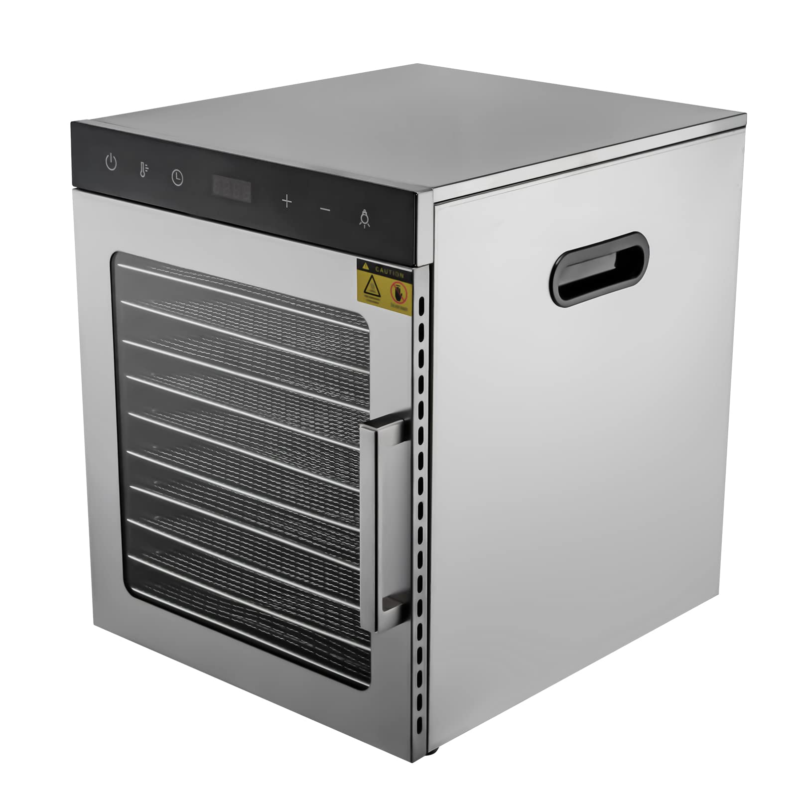 Essiccatore Alimentare in Acciaio Inox a 10 Ripiani 800W con Timer Digitale 24 Ore, Temperatura Regolabile da 30 a 90 °C - Disidratatore Elettrico per Frutta e Alimenti